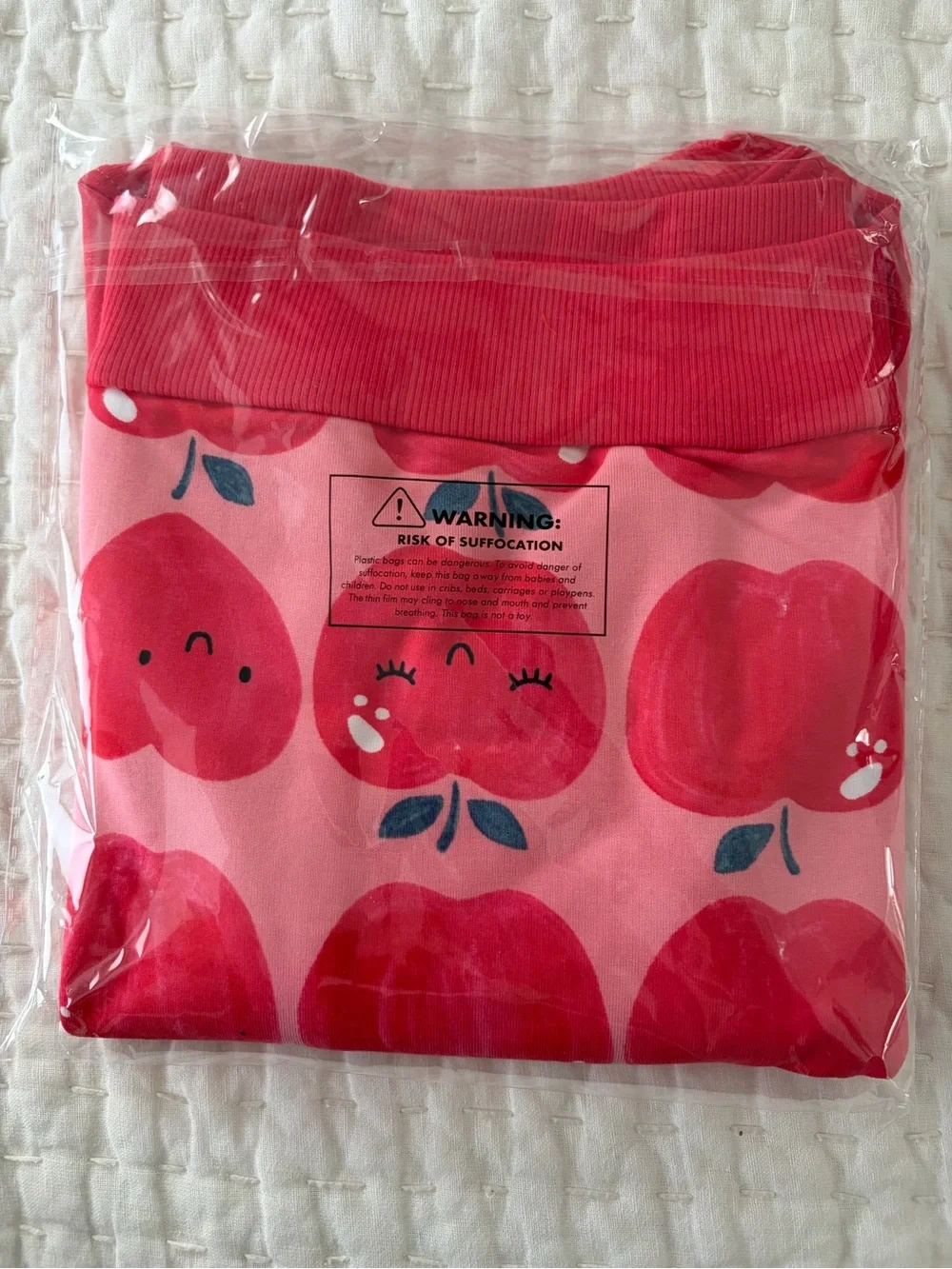 NIB Little Sleepies PLAY Pink & Red Sweet Orchard Apple Crewneck Sweatshirt